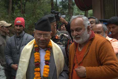 Prime Minister Madhav Kumar Nepal with Sw Arun